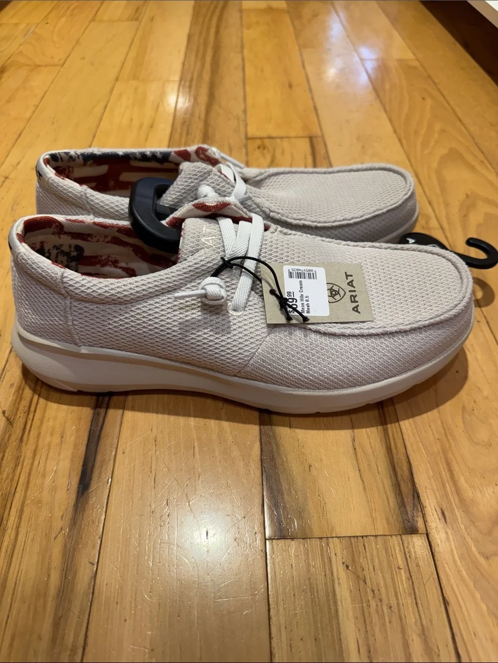 Ariat Cream Knit Slip-On Shoes with Flag Lining